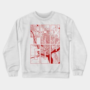 Yangon, Myanmar City Map Typography - Oriental Crewneck Sweatshirt